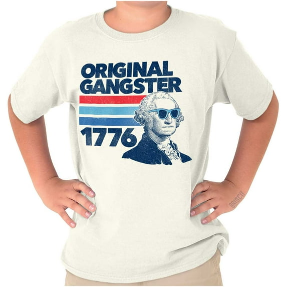 OG President Washington 1776 Joke Crewneck T Shirts Boy Girl Teen Brisco Brands XS