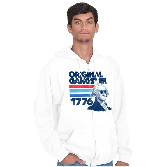 OG President Washington 1776 Joke Zip Up Hoodie Men's Women's Brisco Brands S