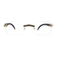 thumbnail image 1 of OG Rhinestone Stud Rimless Rectangle 90s Hip Hop Rapper Gold Black Clear Lens Eyeglasses, 1 of 4