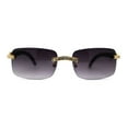 thumbnail image 1 of OG Rhinestone Stud Rimless Rectangle 90s Hip Hop Rapper Sunglasses Gold Smoke, 1 of 4