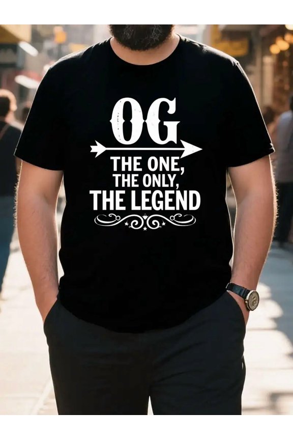 OG The Legend Quote Men Short Sleeve Graphic Cotton T-Shirt