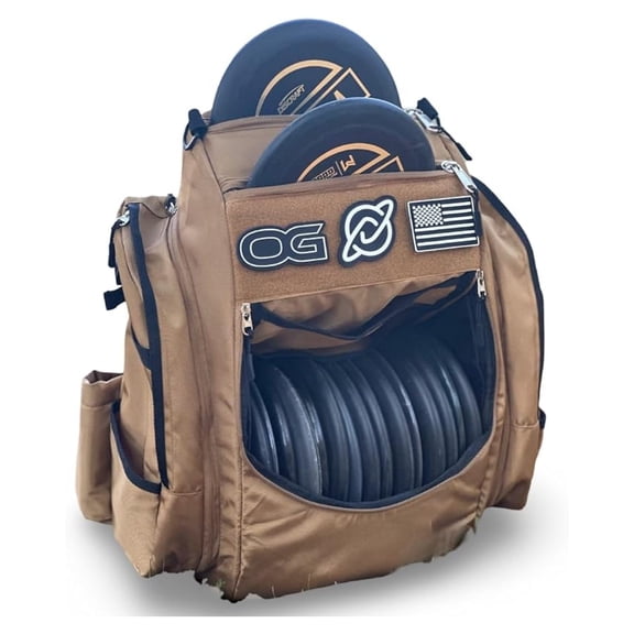 OG V3 Disc Golf Bag | 26+ Disc Capacity | Premium Disc Golf Backpack Bag | Tough, Design | 2 Large Top and Side Compartments | Top Patch Panel with Three Patchs Included
