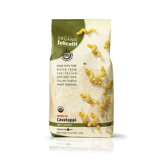 Felicetti Organic Cavatappi Pasta | 12 Pack | Product of Italy | 100% Italian Organic Durum Wheat | USDA Organic Certified | Gourmet | NON-GMO certified wheat | 1 lb Package
