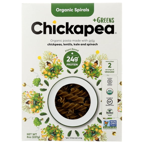 Chickapea: Pasta Greens Spirals, 8 Oz