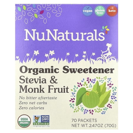Nunaturals - Stevia And Monk Fruit - 1 Each - 70 CT