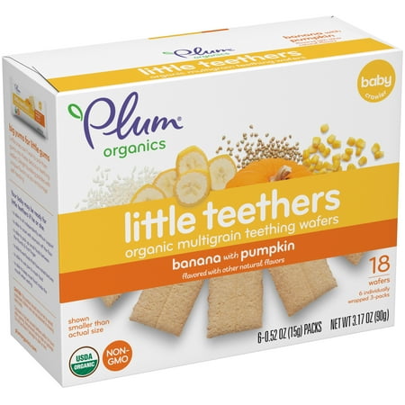 (2 Six Packs ) Plum Organics Little Teethers Banana with Pumpkin, 0.52oz