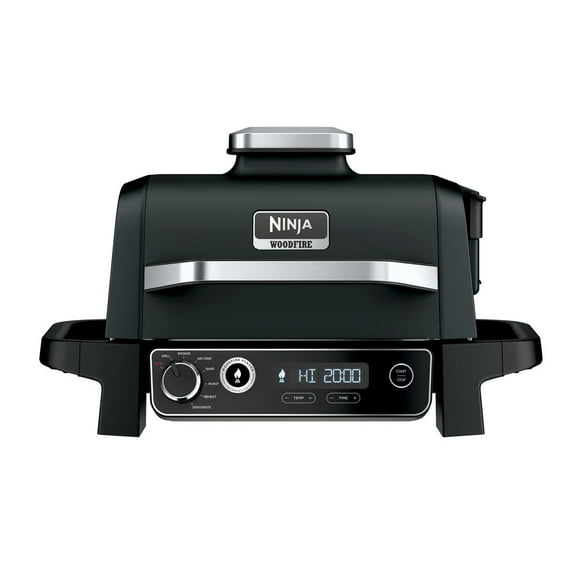 OG705CO 7-in-1 Outdoor Electric Grill & Smoker - Grill, BBQ, Air Fry, Roast & Dehydrate - Uses Woodfire Pellets - Portable & Weather Resistant, Black