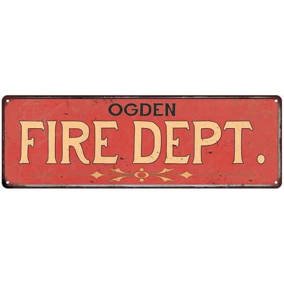OGDEN FIRE DEPT. Home Decor Metal Sign Police Gift 8x24 108240013372