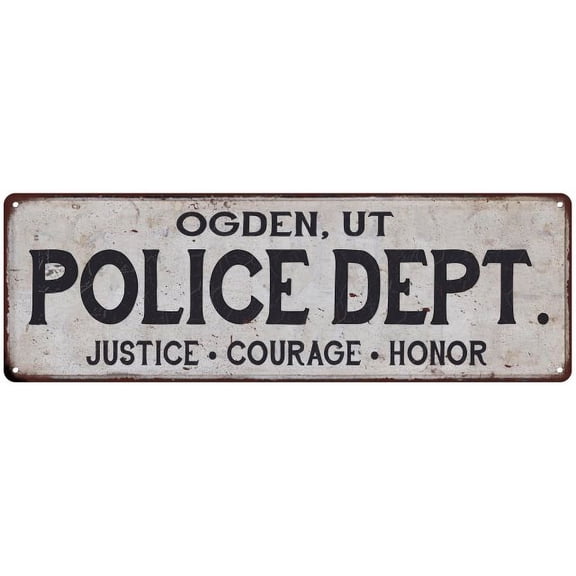 OGDEN, UT POLICE DEPT. Home Decor Metal Sign Gift 6x18 106180012372