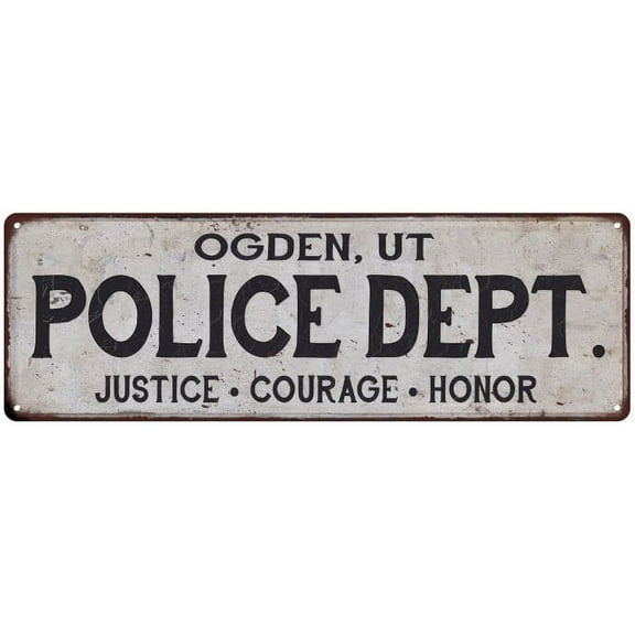 OGDEN, UT POLICE DEPT. Home Decor Metal Sign Gift 6x18 206180012372
