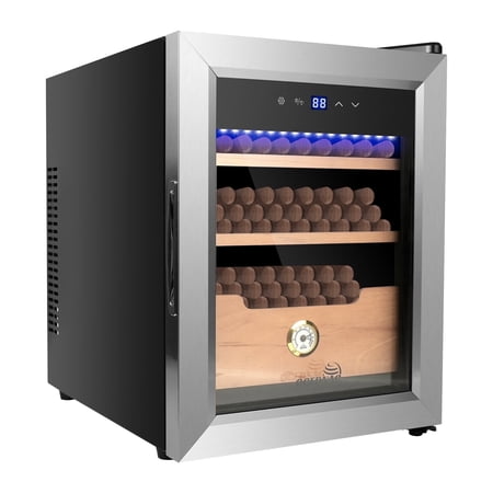 OGEDNAC 33L Electronic Cigar Humidor, Digital Cooling, Spanish Cedar Shelves, Hygrometer, 400 Capacity