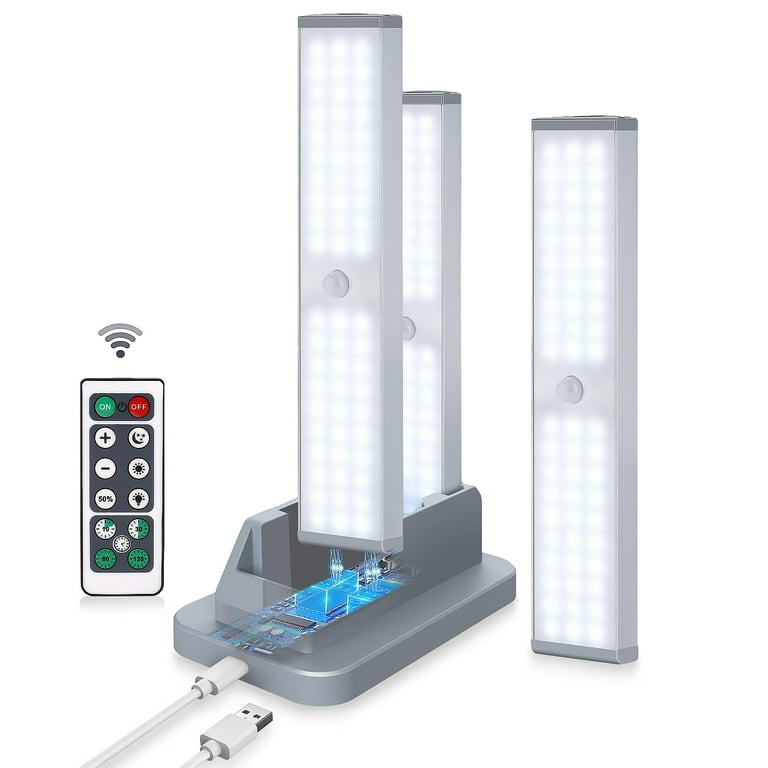 6 Luci Sottopensile A LED Con Telecomando - Faretto Notte Magnetico Ricaricabile USB Per Cucina, Armadio, Credenza - Luce Calda Dimmerabile