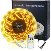 OGEDNAC Under Cabinet Lighting kit, LED Strip Lights with Remote, Dimmable Under Cabinet Lights for Kitchen Cabinet, Counter, TV Back, Showcase 2700K-6500K Warm to Daylight White, 16.4ft
