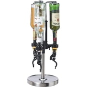 Oggi 3-Bottle Revolving Liquor Dispenser, Stainless Steel
