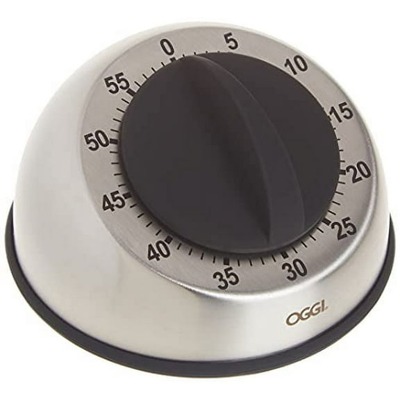 OGGI Countdown 60-Minute Kitchen Timer- Stainless Steel Countdown Timer, Cooking Timer, Ideal Time Management, Stainless Steel Kitchen Accessories, Great Addition to Kitchen Gadgets