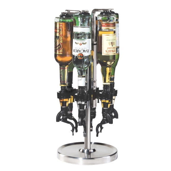 OGGI Professional 6-Bottle Revolving Liquor Dispenser, Stainless Steel