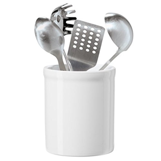 oggi white ceramic utensil holder