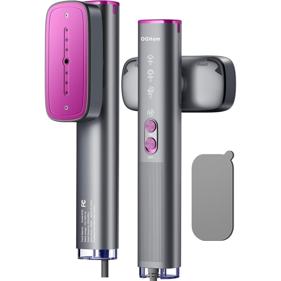 OGHom Steamer for Clothes, 110-240V Travel & Iron 2 in 1, 1000W Powerful Steam, Portable Handheld Garment Wrinkle Remover, 30s Fast Heat-Up with Dry 2-Steam Control, Global Europe