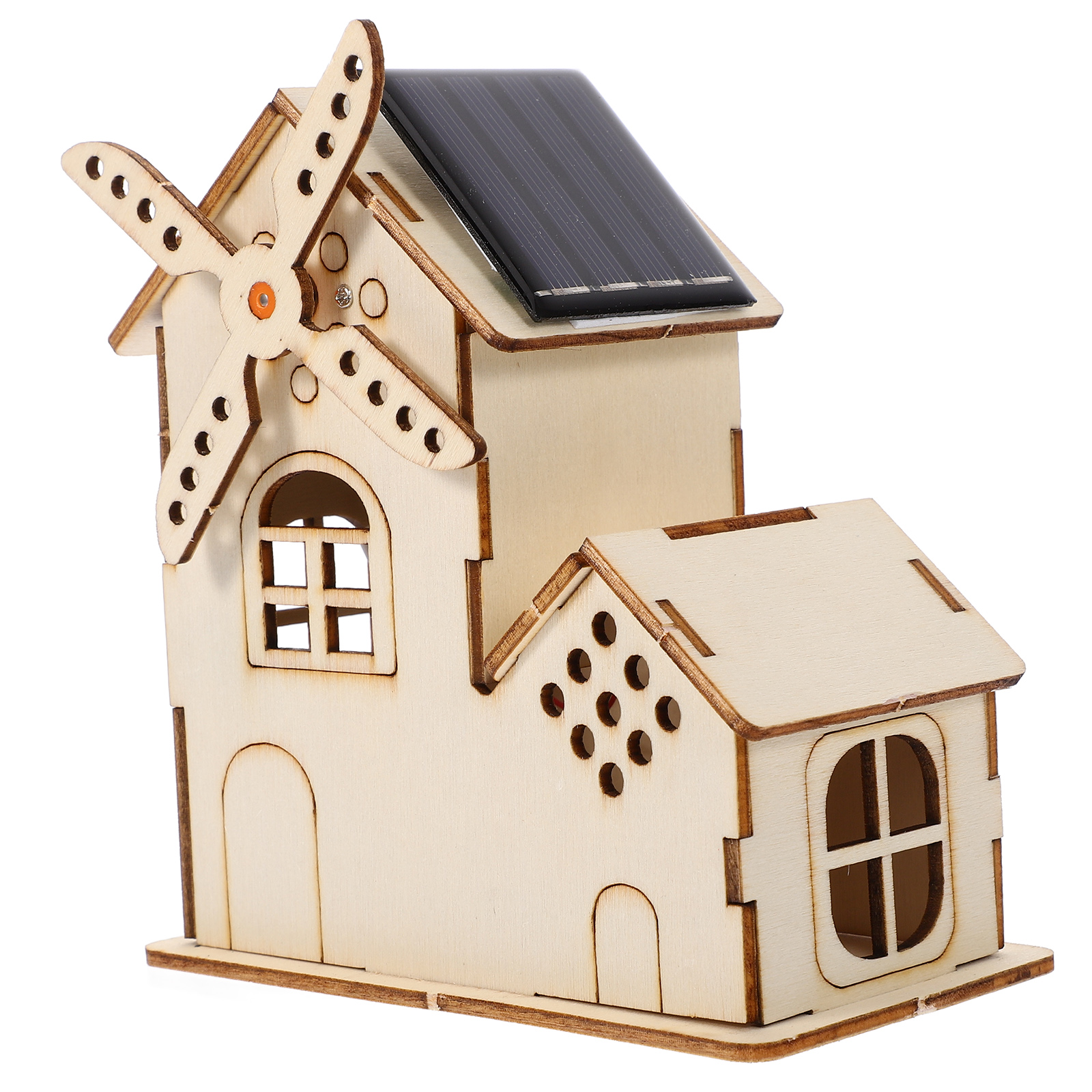 OGITUDE 1 Set Windmill Wood House Kids Diy Science Experiment Solar
