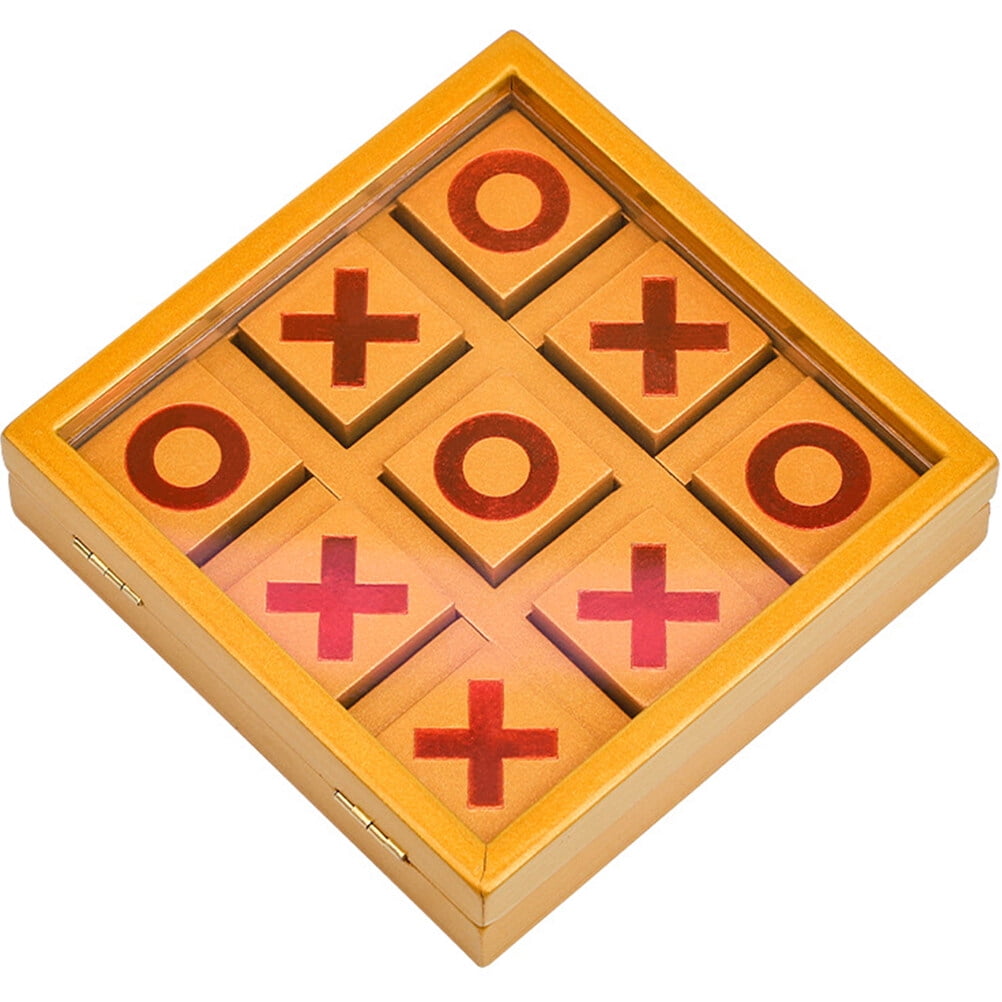 OGITUDE 1 Set of Wooden Chess Board Game Toys Portable Kids Chess Board XO-type Chess Toys
