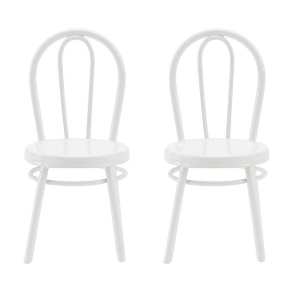 OGITUDE 2Pcs Iron Artificial Chairs Imitation Chair Models Decorative Emulation Chairs