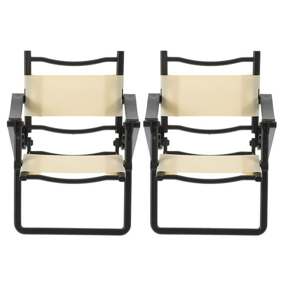 OGITUDE 2pcs Mini Beach Chair Figure Mini Foldable Chair Doll Chair Doll house Decor
