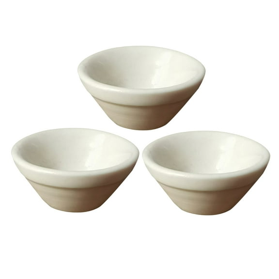 OGITUDE 3 Pcs Kids Ceramic Bowl Model Toys Pretend Cooking Toys Miniature Bowl Toys