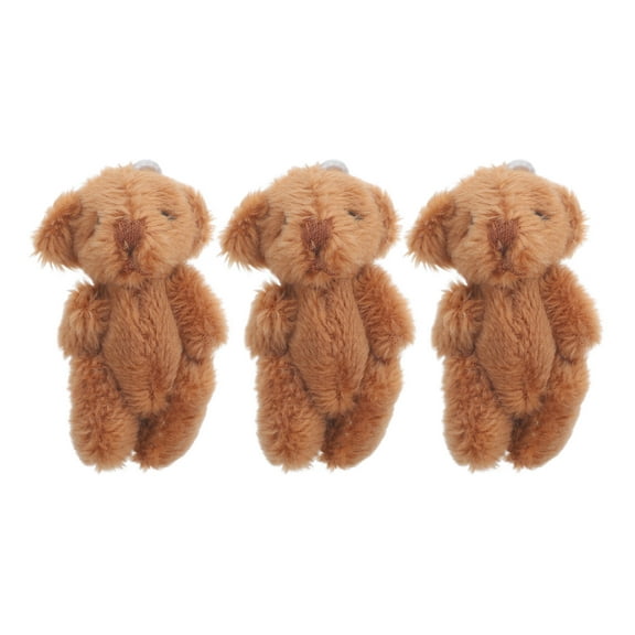 OGITUDE 3pcs Mini Plush Bears Miniature Bears Tiny Decorations Party Tabletop Decors Doll House Decor