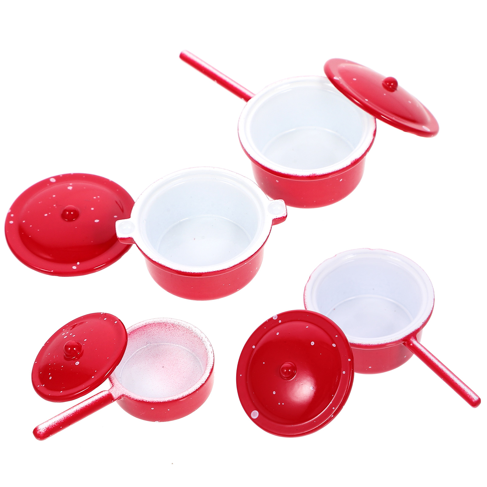OGITUDE 4pcs Miniature Cooking Pots Stew Pot Soup Pot Milk Pot Doll House Accessories