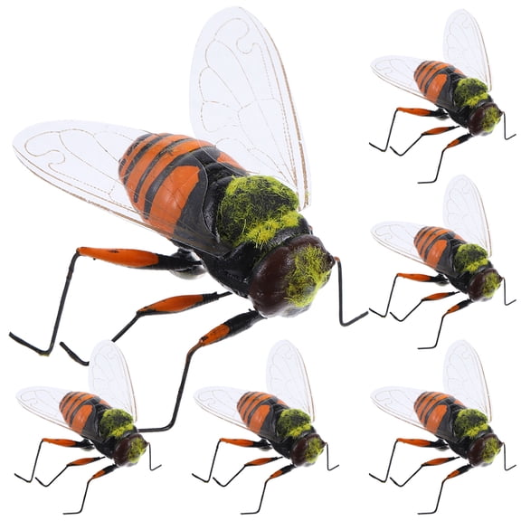 OGITUDE 6pcs Bee Figurine Bee Ornament Decoration Flower Pot Decor Bee Garden Statue Ornament