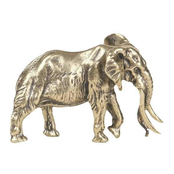 OGITUDE Brass Mascot Mammoth Decor Elephant Statue Desktop Elephant Figurine Animal Sculpture