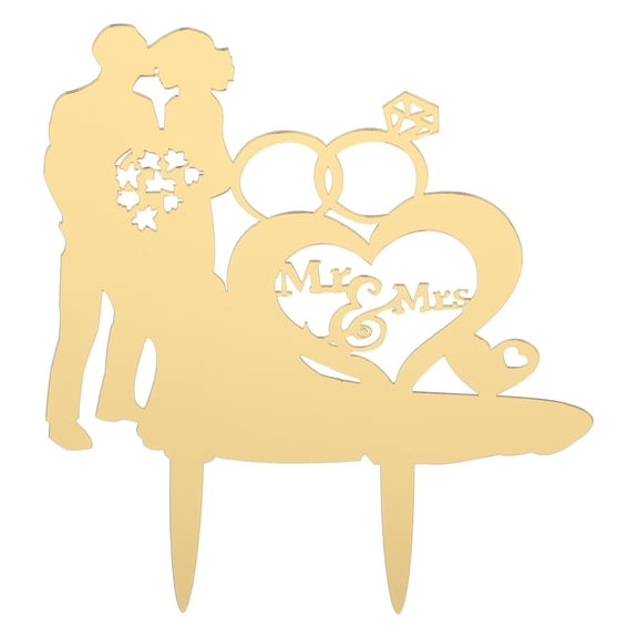 OGITUDE Bride Groom Cake Topper Cake Pick Wedding Engagement Bridal Shower Cake Decoration