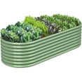 thumbnail image 1 of OGKBIR 8FT(L)×4FT(W)×2FT(H) Galvanized Raised Garden Bed Outdoor, Metal Raised Garden Beds for Flower, Raised Planter Box Outdoor for Herb, Vegetable-Light Green, 1 of 6