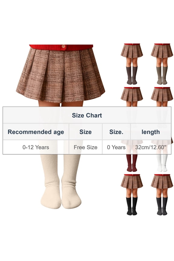 1 Pairs Winter Knee High Socks for Girls Soft Warm Cable Knit Slouchy Boot Socks Breathable Cotton Knee High Socks 0-12 Years