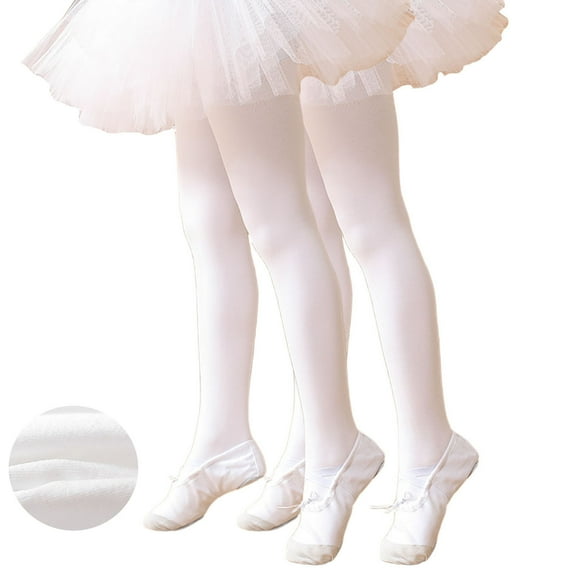 OGLCCG 2 Pack Girls Ballet Tights Super Soft Elastic Footed Dance Tights for Kids Solid Color Slim Fit Warm Stockings 2-14 Years