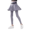 thumbnail image 1 of OGLCCG 2 in 1 Girls Leggings with Skirt High Waisted Tennis Athletic Flowy Skirted Legging for Kid School Uniform Ruffle Skirt Leggings 4-12 Years, 1 of 3