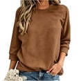 thumbnail image 1 of OGLCCG 3/4 Sleeve Sweatshirts for Women Fall Winter Crewneck Women's Pullover Top Loose Fit Basic Fleece Sweatshirts,S-XXL, 1 of 5