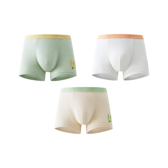 OGLCCG 3 Pack Teens Boys Boxer Briefs Soft Tagless Underwear with Fly Pouch Cartoon Printed Breathable Briefs Multipack 5-14 Years