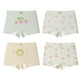 thumbnail image 1 of OGLCCG 4 Pack Girls Underwear No Show Panties Tagless Cotton Briefs Boy shorts Cute Printed Seamless Underpants for Big Kids 1-16 Years, 1 of 3