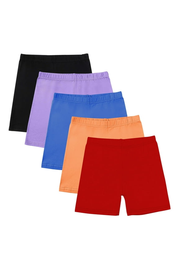 5 Pack Girls Bike Shorts Cartwheel Shorts for Girls Breathable and Safety Toddler Under Dress Dance Shorts for Kids Multicolor 5-14 Years
