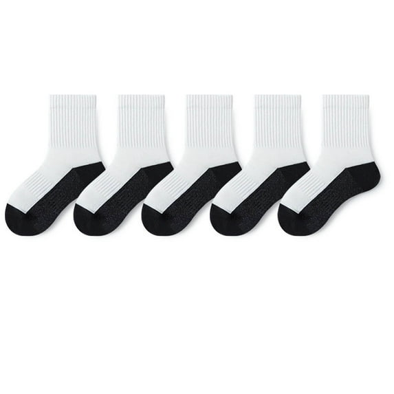 OGLCCG 5 Pairs Kids Athletic Crew Socks Boys Girls Classics Cotton School Uniform Basic Socks Sports Breathable Casual Socks 2-12 Years