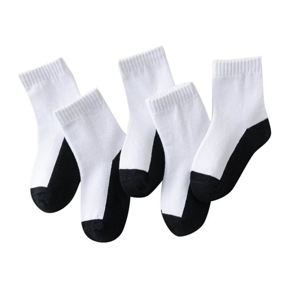 OGLCCG 5 Pairs Unisex Kids Seamless Socks Boys Girls Cotton Athletic Socks Soft Breathable School Ankle Socks with Retro Stripes 1-12 Years