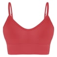 thumbnail image 1 of OGLCCG Adjustable Sports Bra for Women,Low Back Running Workout Bra for Fitness, Supportive Wireless Seamless Yoga Bras,Red, 1 of 5