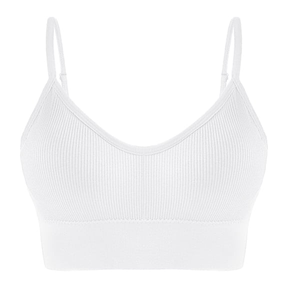 OGLCCG Adjustable Sports Bra for Women,Low Back Running Workout Bra for Fitness, Supportive Wireless Seamless Yoga Bras,White