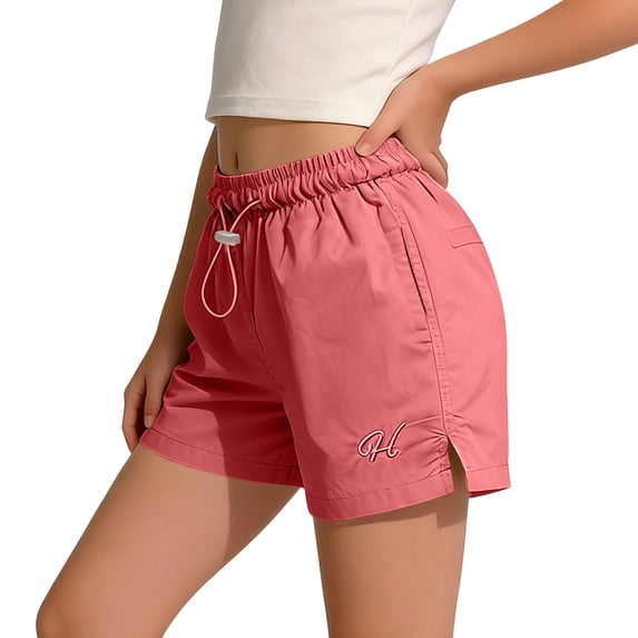 OGLCCG Athletic Shorts for Girls Summer Side Split Running Workout Quick Dry Shorts with Pockets Drawstrings Running Active Workout Shorts 1-11 Years