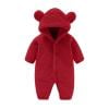 thumbnail image 1 of OGLCCG Baby Furry Jumpsuit with Cute Bear Infant Button Long Sleeve Warm Fleece One-Piece Romper Hooded Snowsuit Rompers for Fall Winter 0-12 Month, 1 of 5