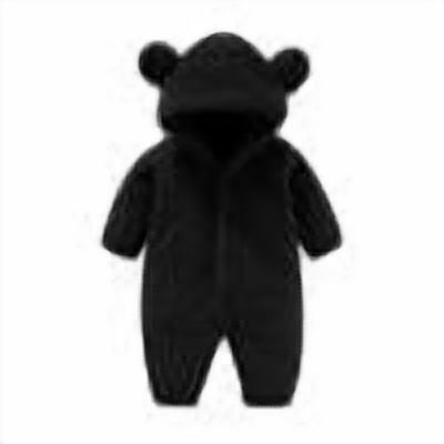 OGLCCG Baby Furry Jumpsuit with Cute Bear Infant Button Long Sleeve Warm Fleece One-Piece Romper Hooded Snowsuit Rompers for Fall Winter 0-12 Month