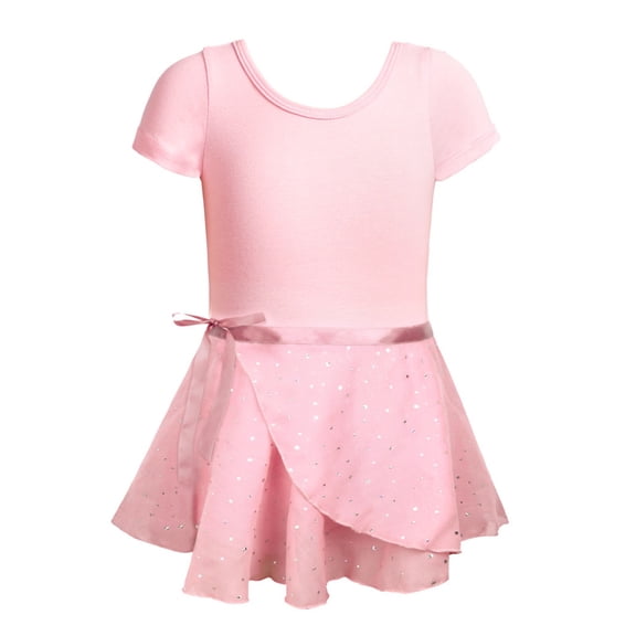 OGLCCG Ballet Leotards for Girls Soft Sleeve Cotton Dance Skirted Leotard Soft Comfortable Kids Ballet Tutu Dress Dancewear 2-13 Years