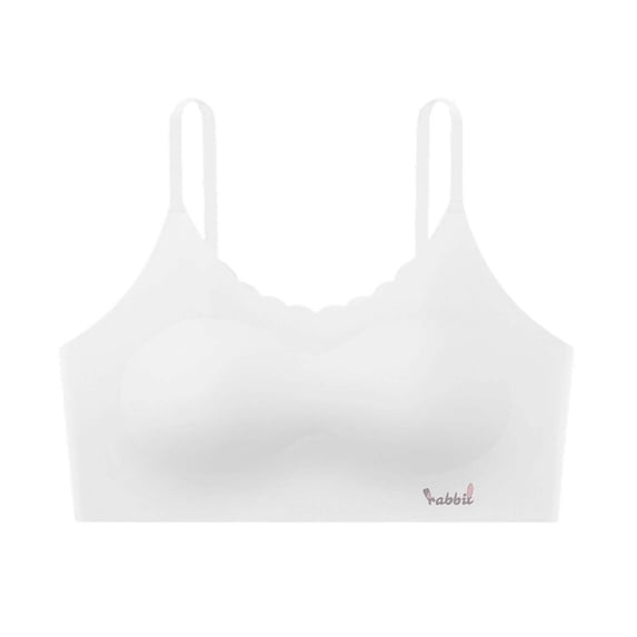 OGLCCG Big Girls Adjustable Straps Training Bra Wireless Light Padded Crop Cami Training Bras for Teen Girls Soft Full Cup Underwear 11-15 Years