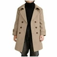 thumbnail image 1 of OGLCCG Boy's Double Breasted Trench Coat Oversized Classic Lapel Button Front Windbreaker Casual Long Sleeve Overcoat with Pockets 2-15 Years, 1 of 7